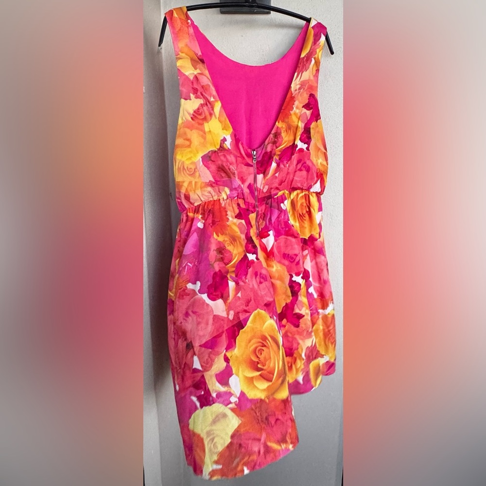 Alice + Olivia Silk Watercolor Pink Floral Sleeveless Spring/Summer Dress Small - Picture 15 of 16
